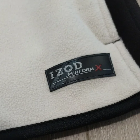 Izod Cream and Black Zip-Up Sweater - Picture 3 of 17